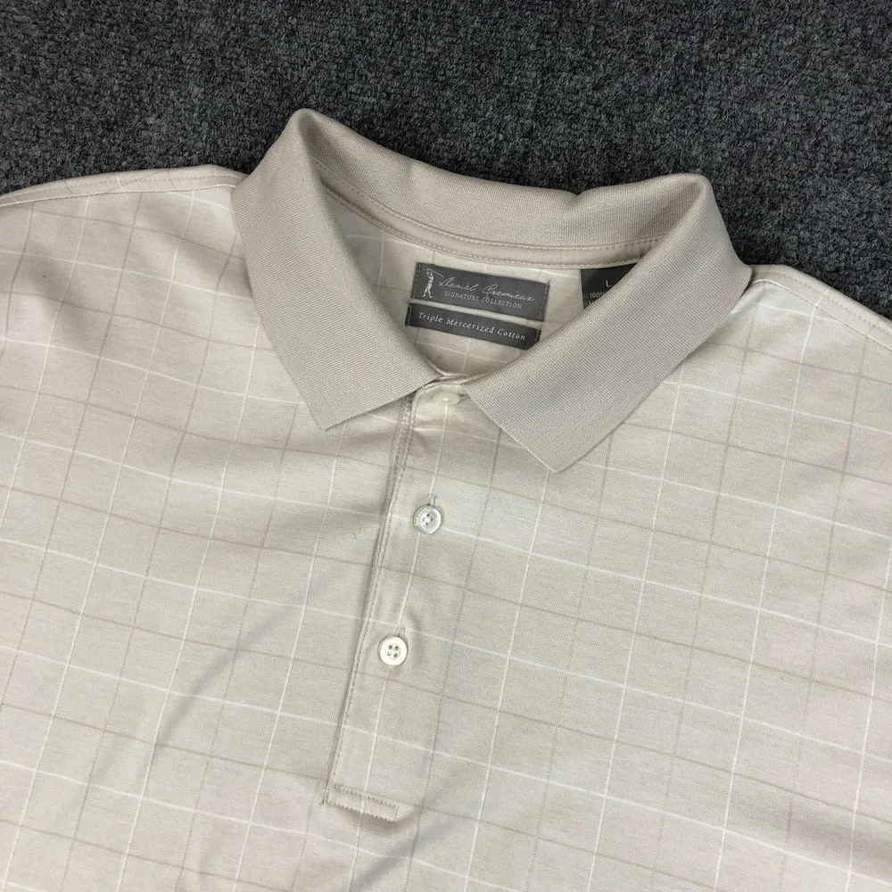 Daniel Cremieux Mens Large‎ Signature Polo Shirt Triple Mercized Cotton Plaid